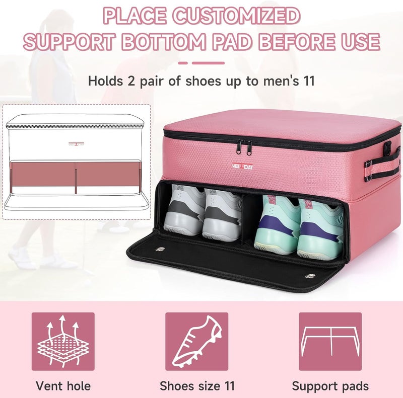 ANILD Golf Trunk Organizer, 2 Layer Golf Storage Case with Separate Ventilated Compartment for 2 Pair Shoes, for Balls, Tees, Clothes, Gloves, Accessories, Golfer Gifts - Image 3